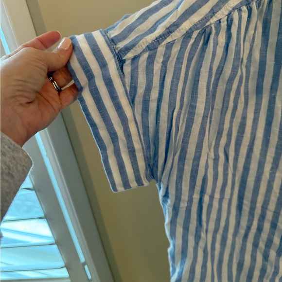 J. Crew Relaxed Fit Irish Linen Shirt Small Short Sleeve Baird McNutt size L - Picture 3 of 7